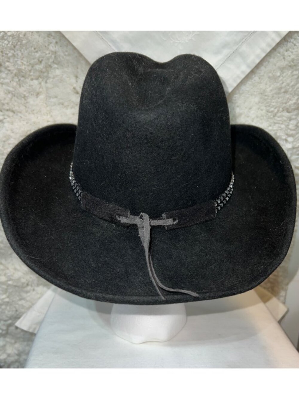 Shyanne Black Wool Felt Western Hat With Rhinestone Detail - Picture 4 of 7